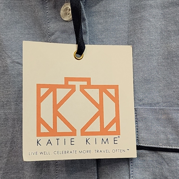 Katie Kime The Classic Charlotte Button Down in Oxford Blue Preppy Academia Work - Picture 10 of 14